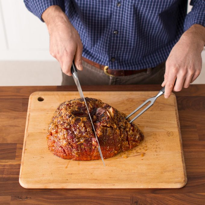 How To Carve A Ham - start with a boneless section