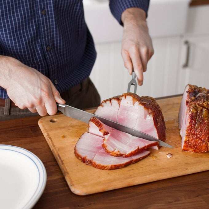 How To Carve A Ham - slice the boneless section