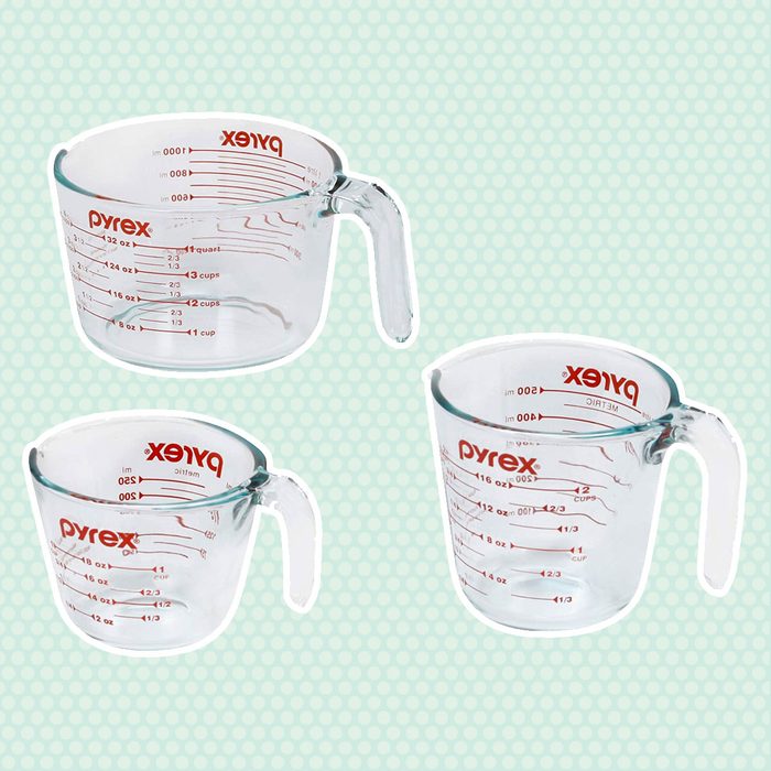 Pyrex Glass Measuring Cup Set (3-Piece, Microwave and Oven Safe),Clear