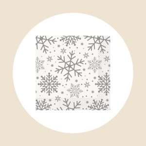 Silver Snowflakes Holiday Paper Luncheon Napkins
