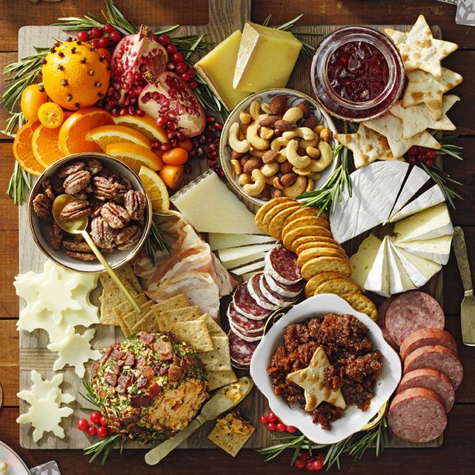 Festive Holiday Cheese Board finished