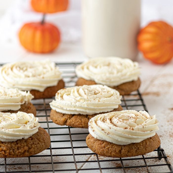 Sugar-free, low carb keto pumpkin cookies with frosting