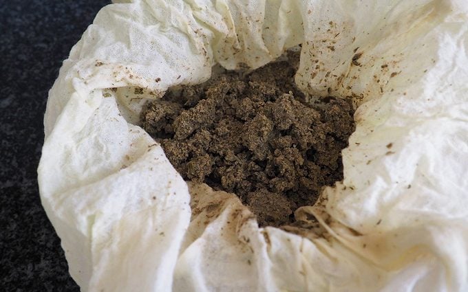 how to make cannabutter: Strain through cheesecloth