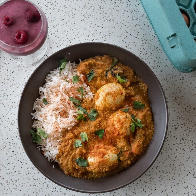 indian main dishes curry High Angle View Of Food And Drink On Table