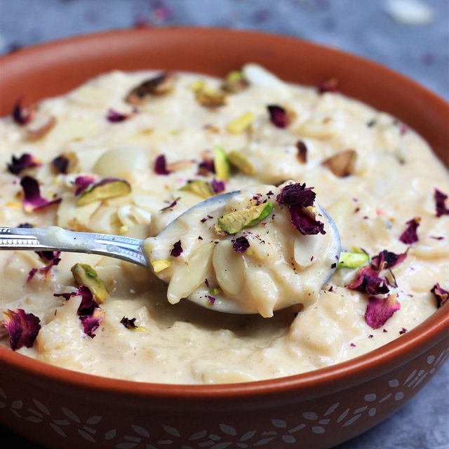 How to make kheer Indian Rice Pudding Kheer in a bowl