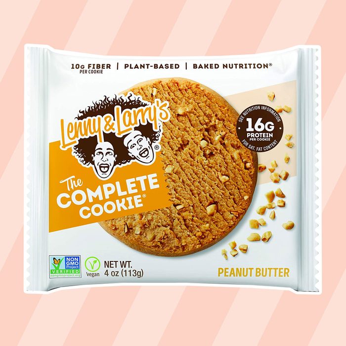 healthy snacks to buy Lenny & Larry's The Complete Cookie, Peanut Butter, 4-Ounce Cookies (Pack of 12)
