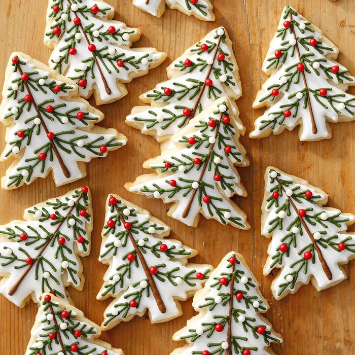 Rosemary Shortbread Christmas Tree Cookies