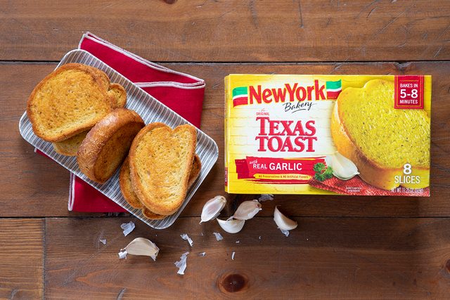New York Texas Toast In Package And On Plate.