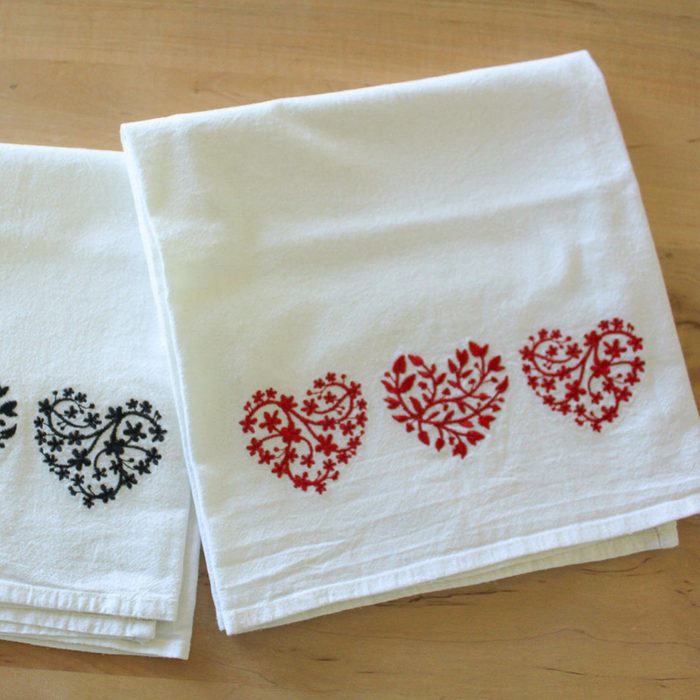 cute tea towels Embroidered Kitchen Towel Scandinavian