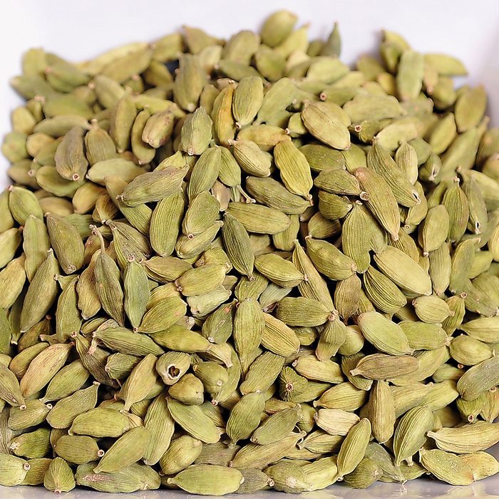 indian spices Thursday, December 8, 2011. This is Green Cardamom, one of many spices available for wholesale purchase at Rick and Christine Suydam's spice and herb business in Dresden called Gryffon Ridge. (Photo by Gordon Chibroski/Portland Press Herald via Getty Images)