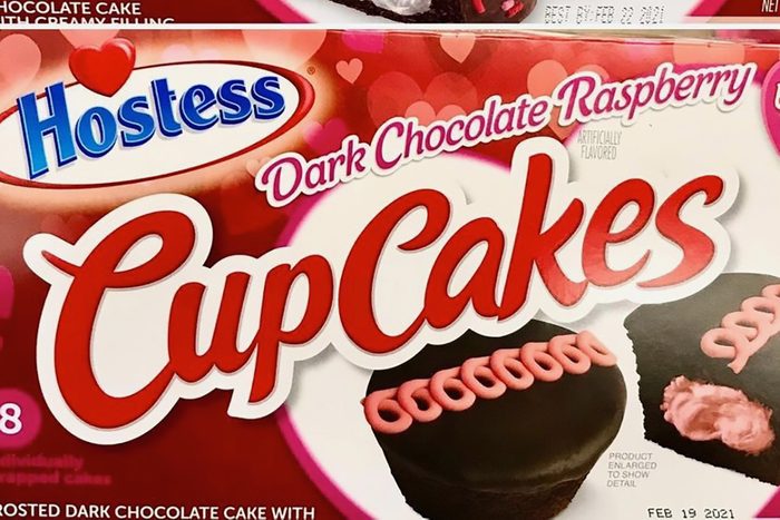 Hostess Dark Chocolate Raspberry Valentines Day Cupcakes