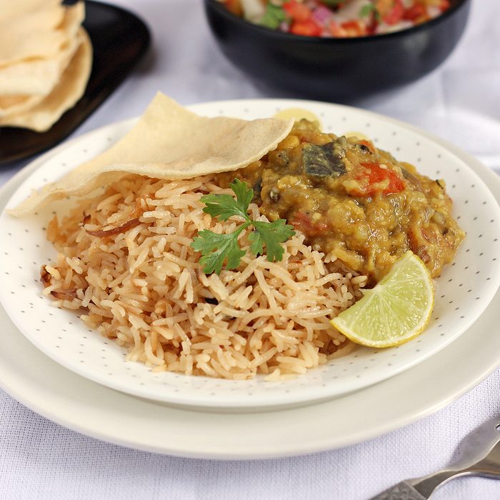 indian main dishes Parsi Brown Rice With Dhansak