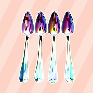 Rainbow Magic Mirror Finish Serrated Grapefruit Spoons