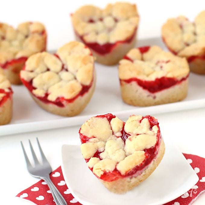 2 Ingredient Heart Shaped Cherry Pie Bars valentines desserts