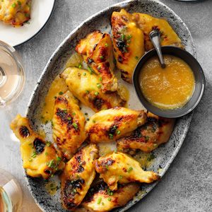 Lip-Smacking Peach & Whiskey Wings