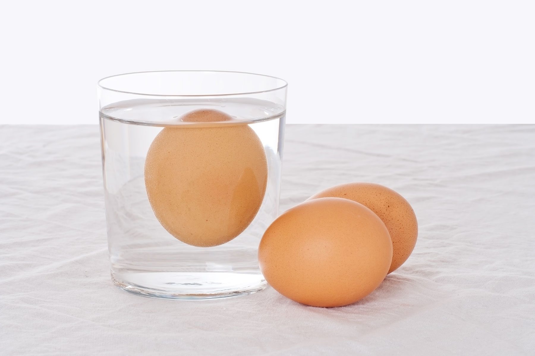 Egg in a glass of water