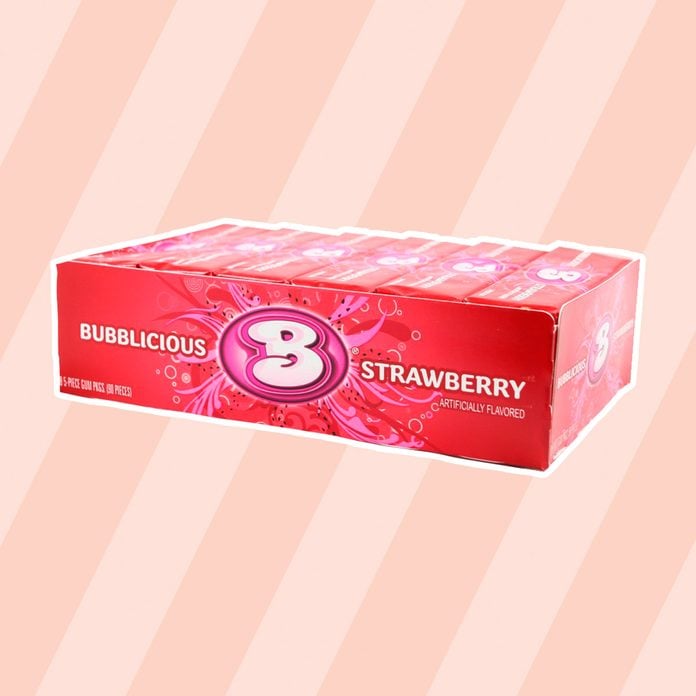 Bubblicious Strawberry Flavor Bubble Gum, 18-Count