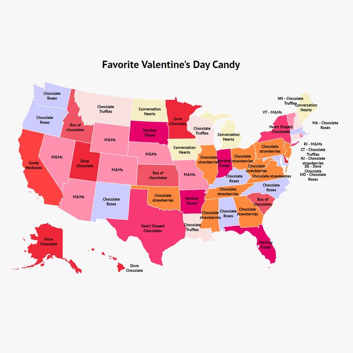 Favorite Valentines Day Candy Map square