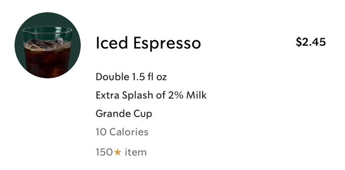 Iced Espresso from Starbucks