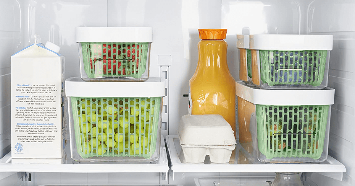 Fruit and Vegetable Storage Container for Fridge Fresh Produce Saver C