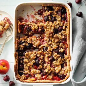 Cherry Plum Slab Pie with Walnut Streusel