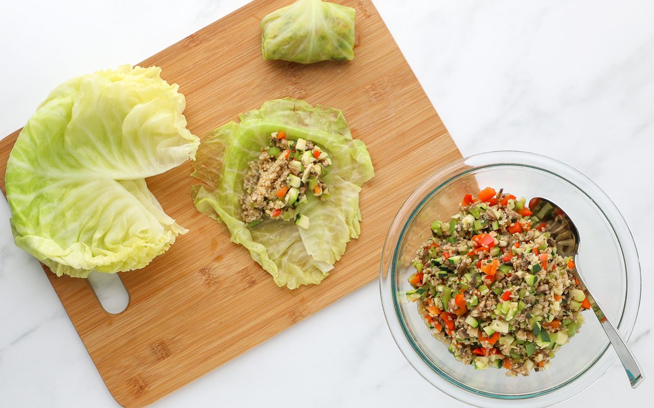 Filling Cabbage Leaves how to make vegan cabbage rolls