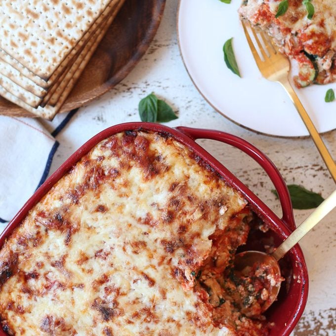 Vegetarian matzo lasagna for Passover