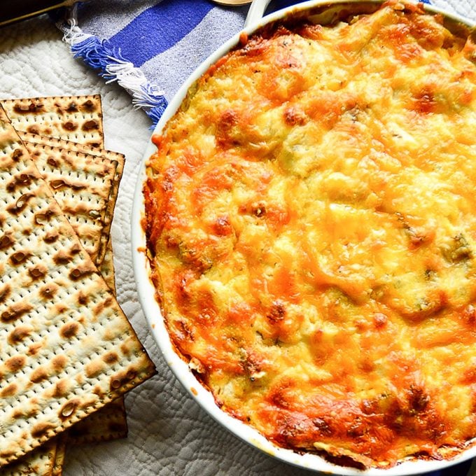 Matzo mac and cheese for Passover.
