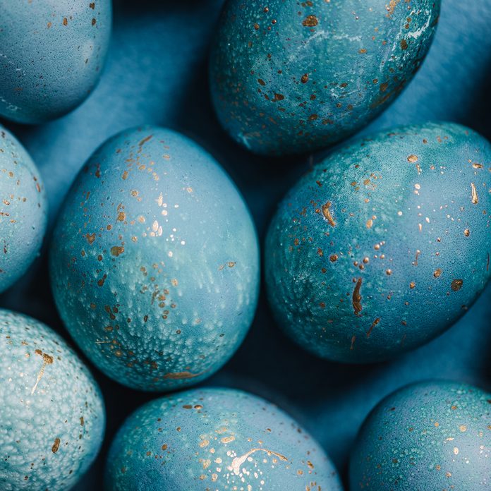 Modern Hand Dyed Blue Easter Eggs