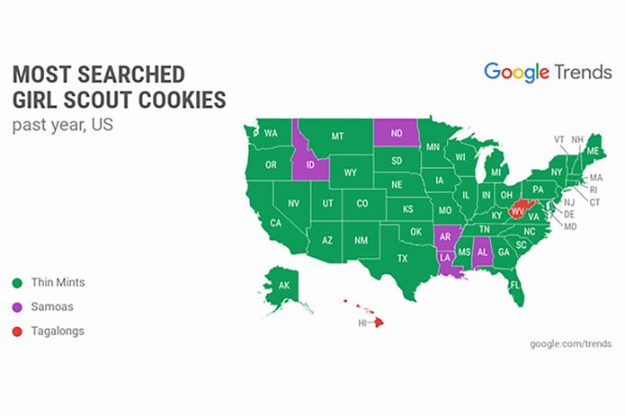 Most Searched Girl Scout Cookie