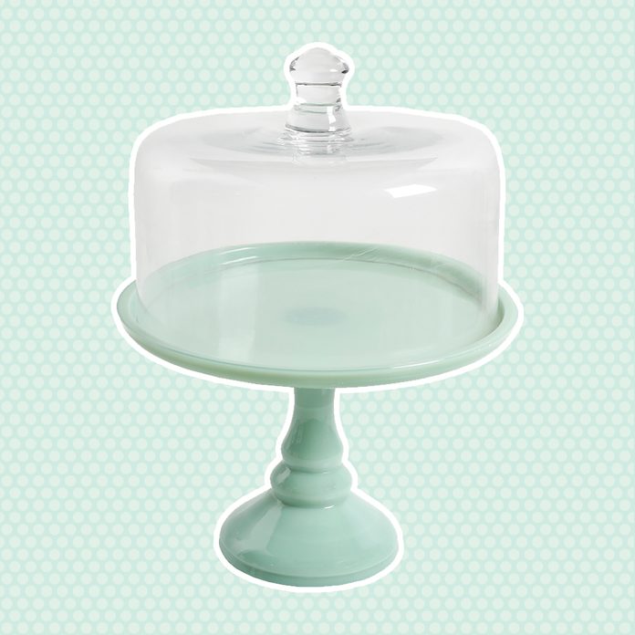 The Pioneer Woman Timeless Beauty 10-Inch Mint Green Cake Stand with Glass Cover