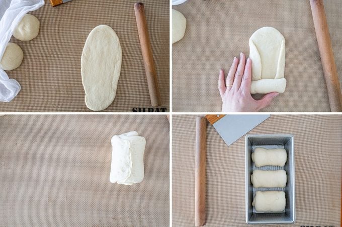 Divide the dough Formation Japanese Milk Bread recipe