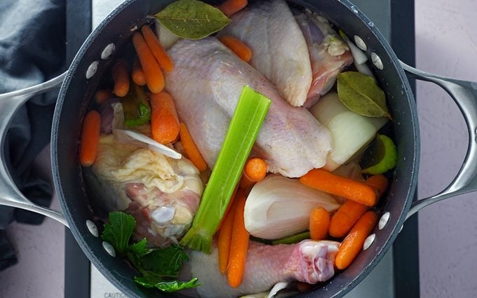 Prepare the chicken broth avgolemono soup recipe