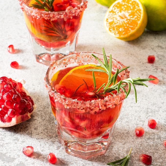 Pomegranate Drink With Tangerine And Rosemary