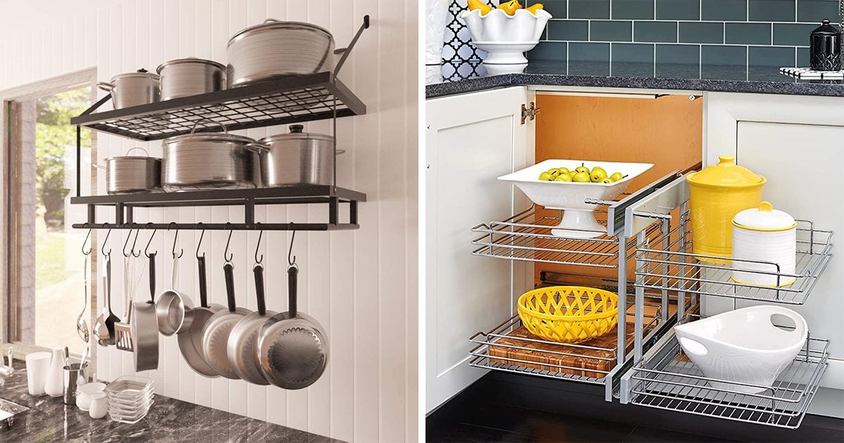 Kitchen Cabinet Pot and Pan Storage Organizer