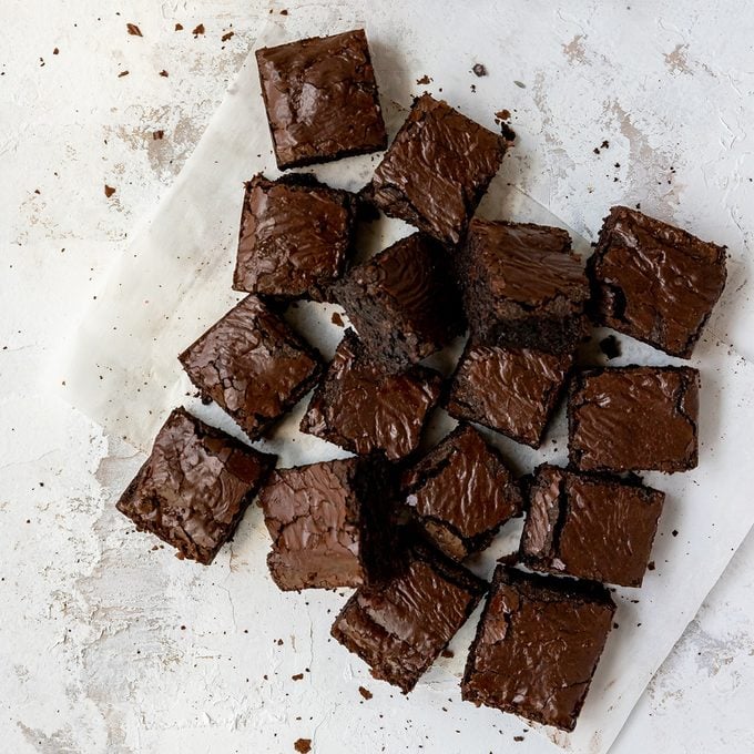 TRIPLE CHOCOLATE LAVENDER BROWNIES