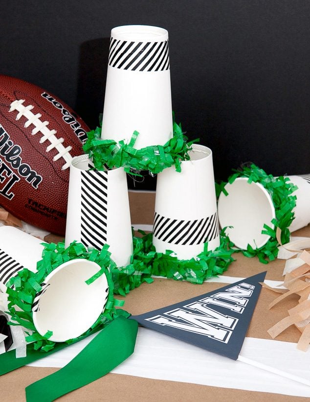 Football Birthday Party Ideas Mini Megaphone Diy 4