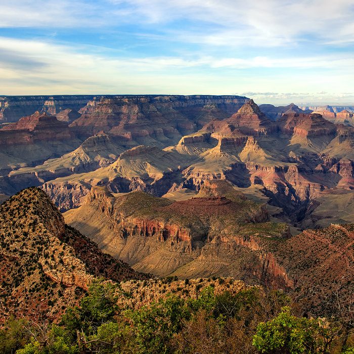Grand Canyon National Park, Arizona, Grandview Point With Blue Sky In Background