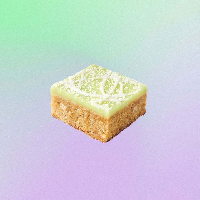 lime frosted coconut bar from Starbucks summer menu on a gradient background 