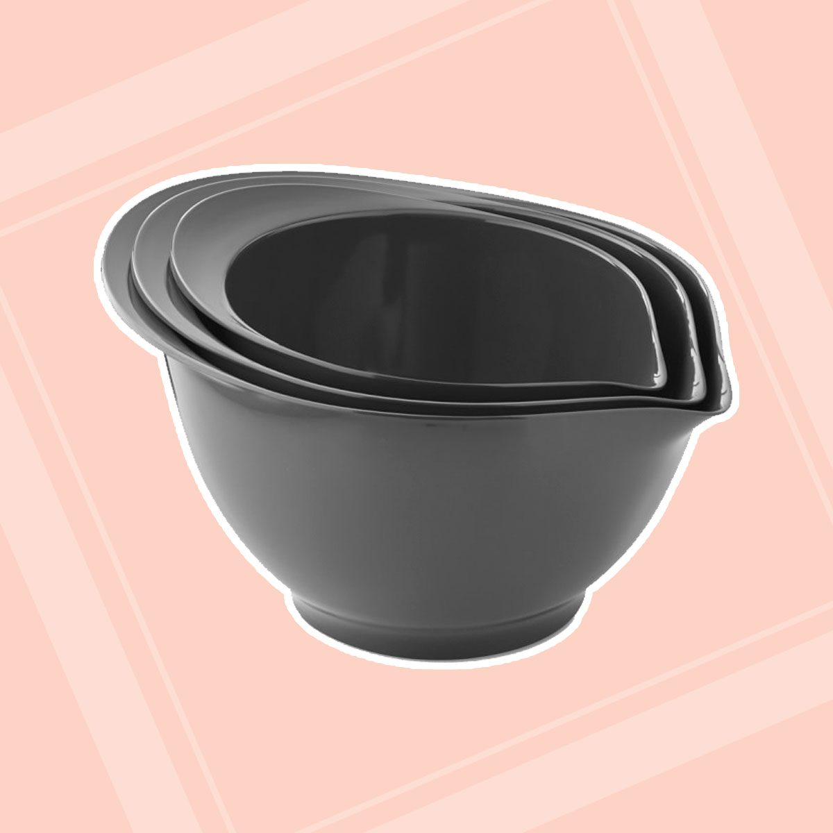 Comfy Grip Black Plastic 3-Piece Mixing Bowl Set - with Pour Spout - 1  count box