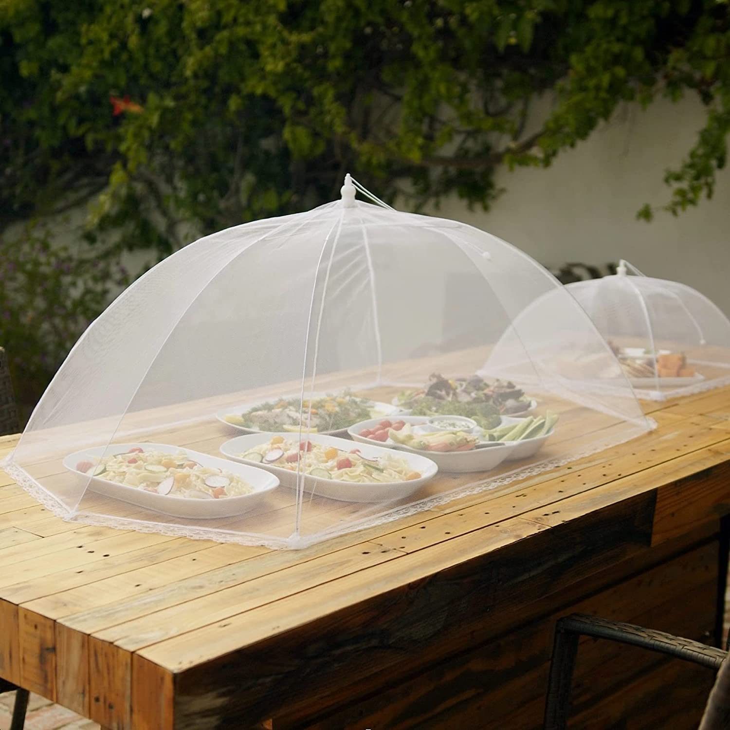 Food Tents Cover Pop Up Screen Umbrella 12" Picnic BBQ Plate Protector Set 2 