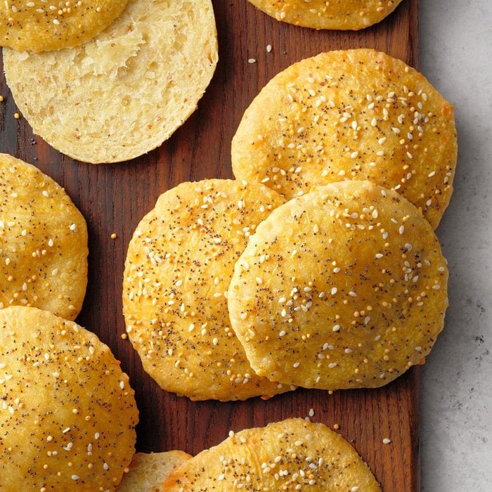 Triple Mustard and Gruyere Bread Thins