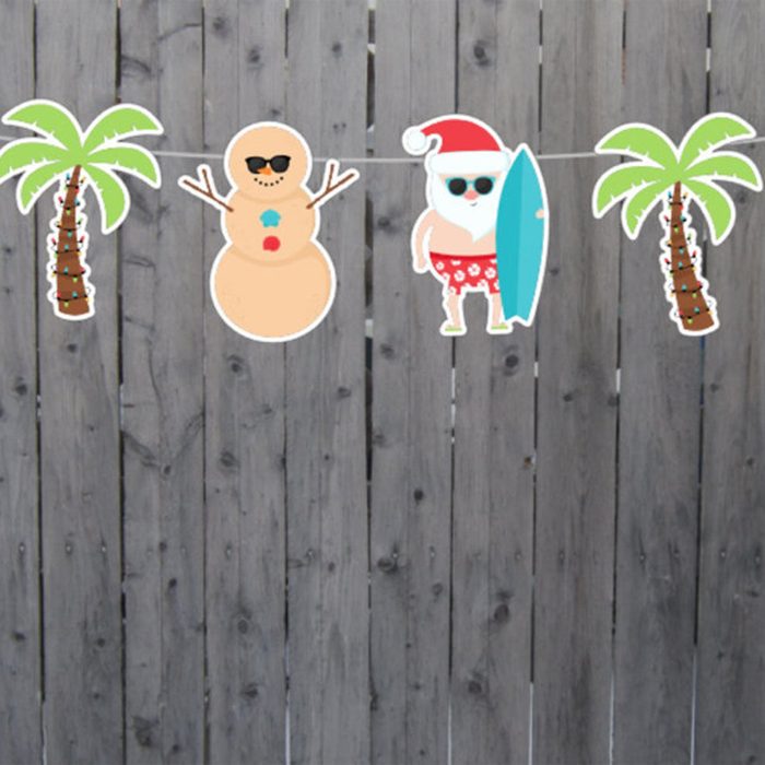 beach christmas decor Christmas In July Garland Christmas In