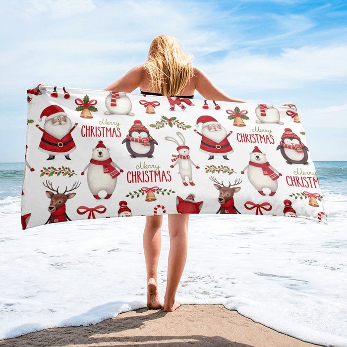 beach christmas decor Large Beach Towel 30 X 60 Inch Towel