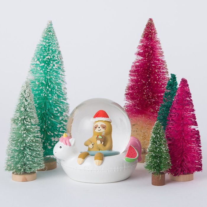 beach christmas decor The Holiday Aisle Sloth Floaty Snow Globe