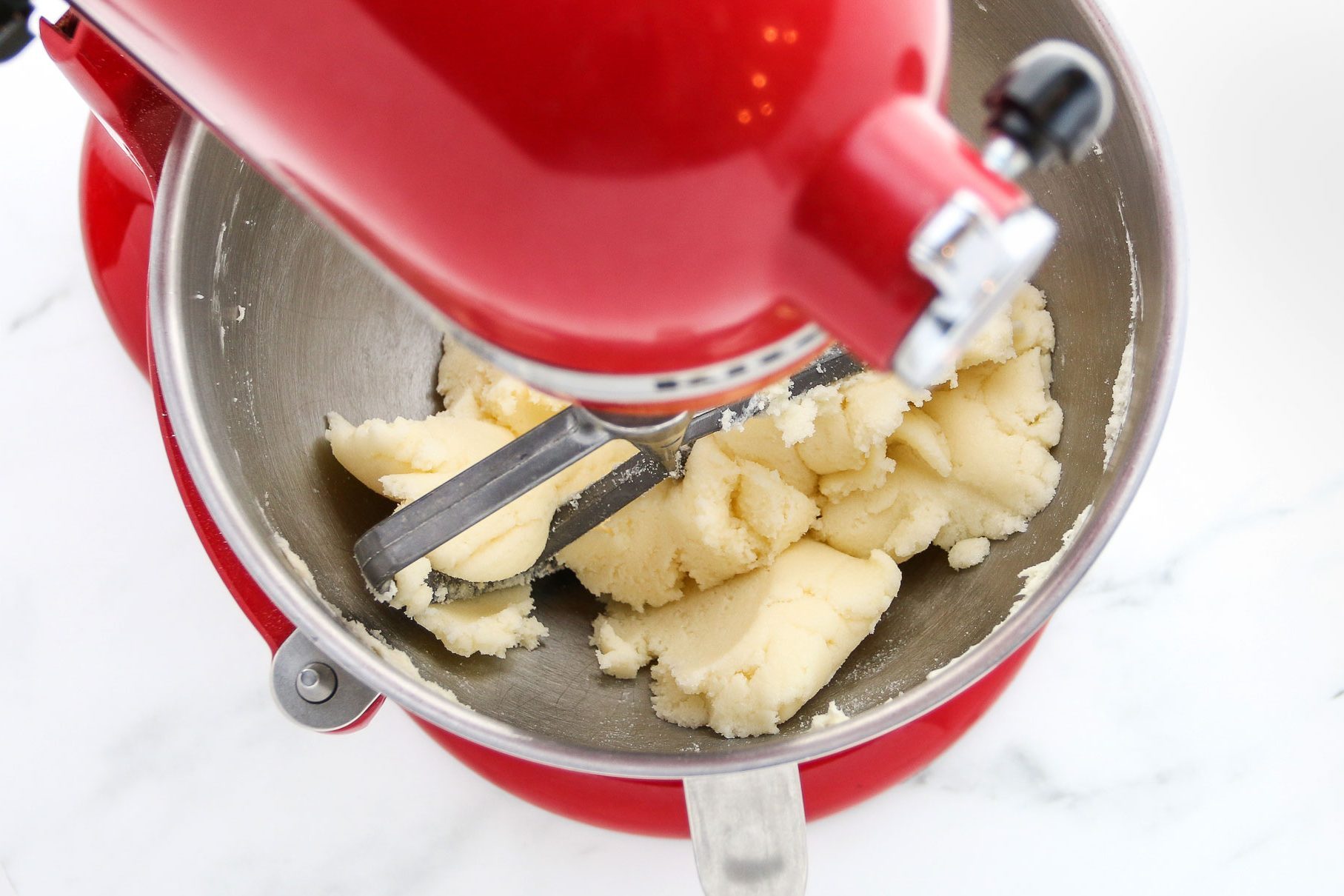 fluffy butter after being whipped in a stand up mixer