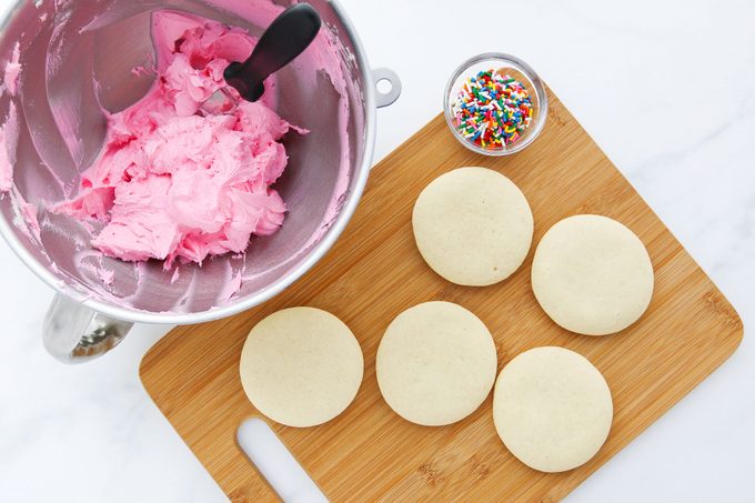 frosting loft house cookies with pink frosting