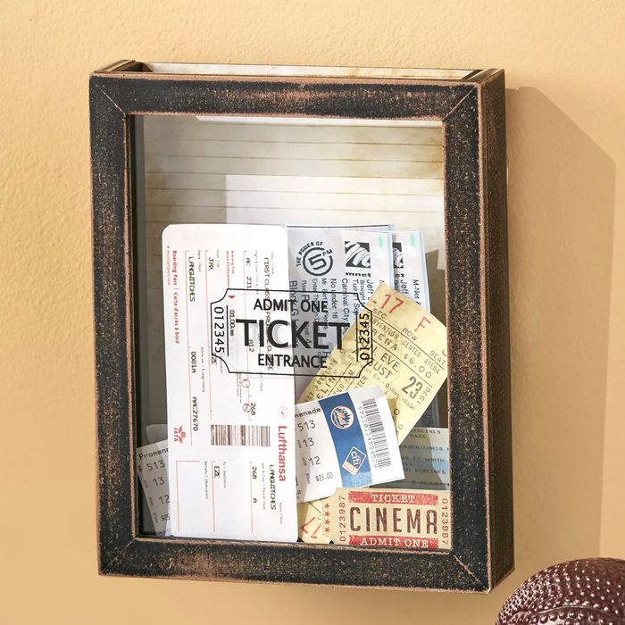 Lakeside Memento Ticket Box Wall Hanging Holder Framed Keepsake