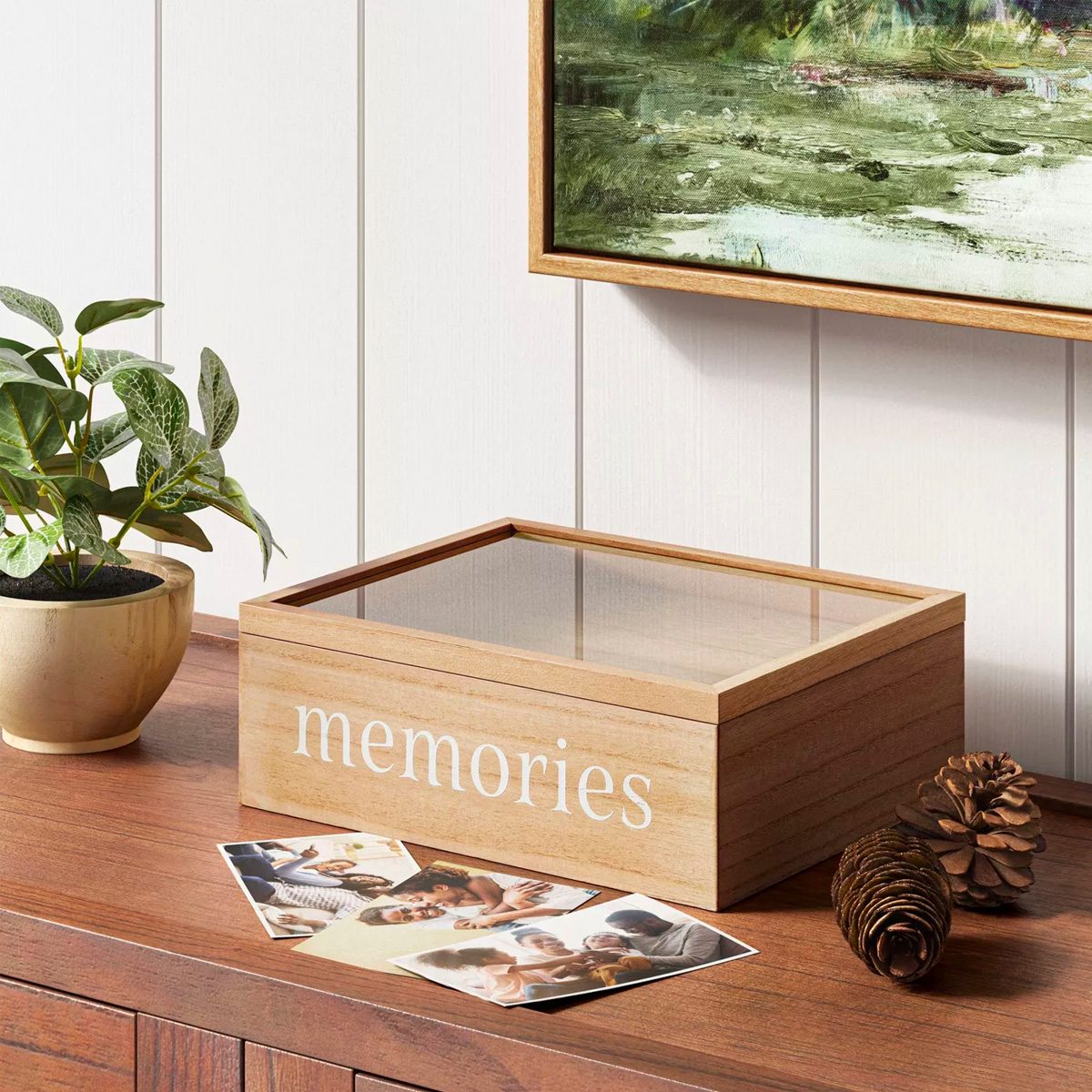 Personalized Wooden Photo Box in Vintage Style for Photo Storage