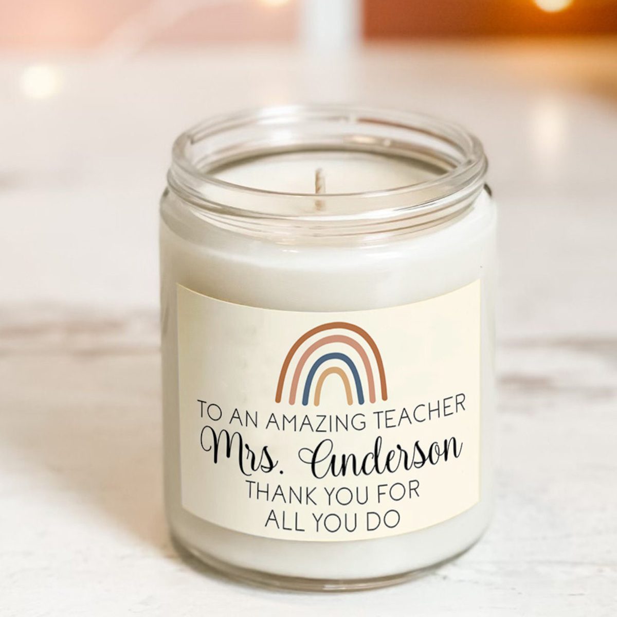 Personalized Candle Gift For Teachers